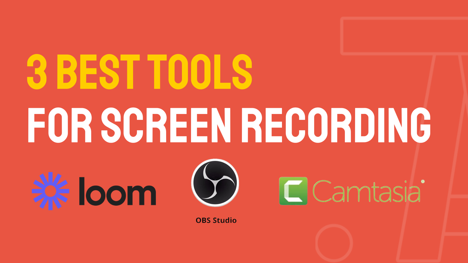3 BEST tools for screen recording